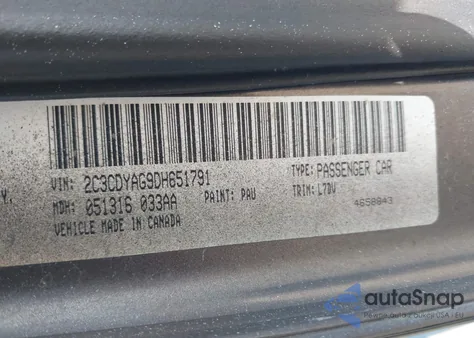 2013 Dodge Challenger Sxt z USA, uszkodzony, nr VIN 2C3CDYAG9DH651791